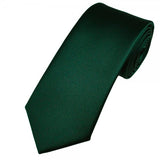 Solid Bottle Green Polyester Tie