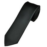 Solid Black Polyester Tie