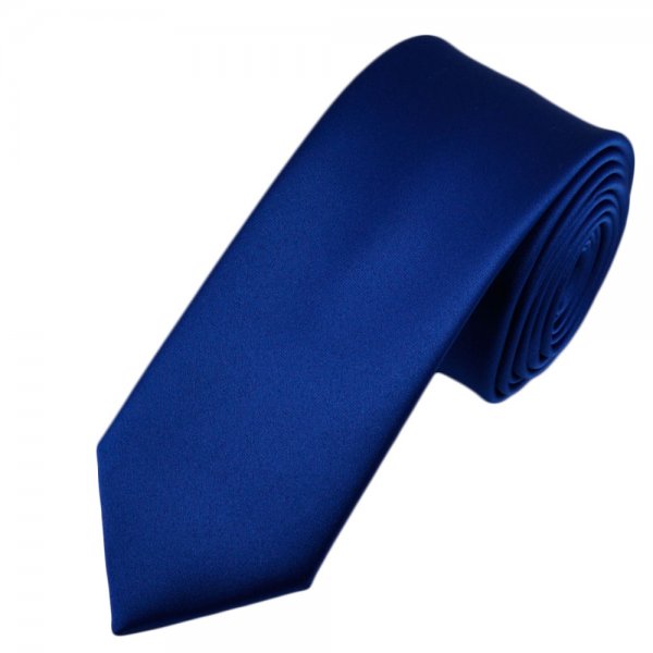 Solid Royal Blue Polyester Tie