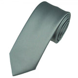 Solid Light Grey Polyester Tie