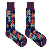 Purple Puzzle Socks