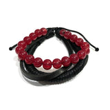 Red Beaded Layer Bracelet